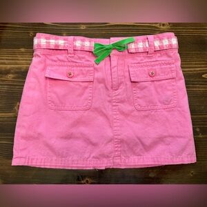 Lilly Pulitzer Pink Skirt with Gingham Belt & Attached Shorts‎